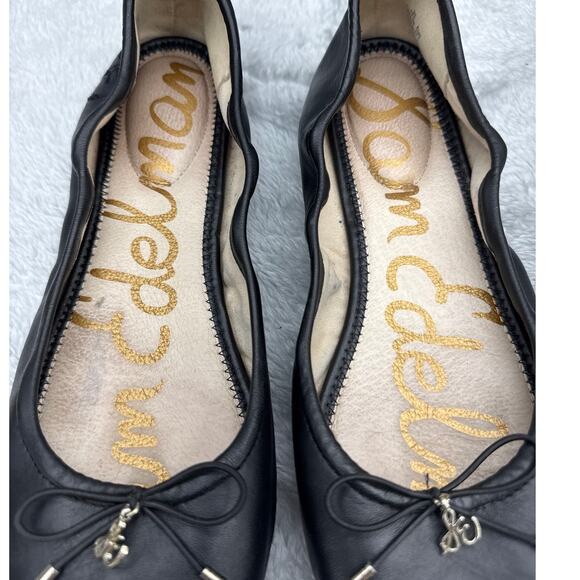 Sam Edelman Felicia Black Leather Slip On Comfort Ballet Flat Women 10.5 - Picture 7 of 9